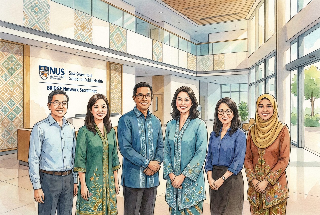 BRIDGE Network secretariat team at NUS Saw Swee Hock School of Public Health
