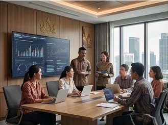 Academic researchers collaborating on health systems performance analysis